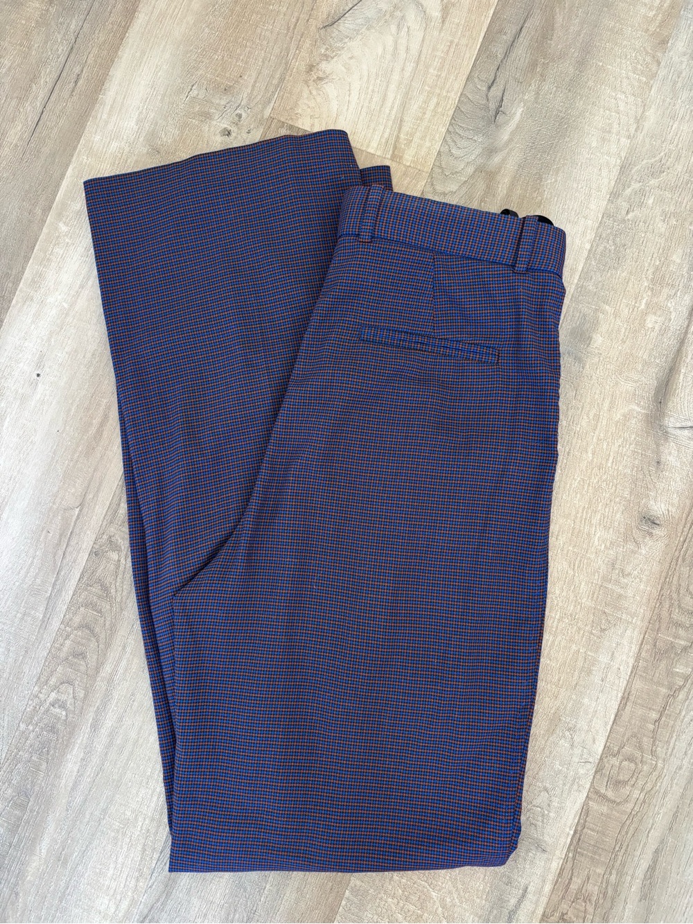 Women’s Navy and Burgundy Checked Dress Pants